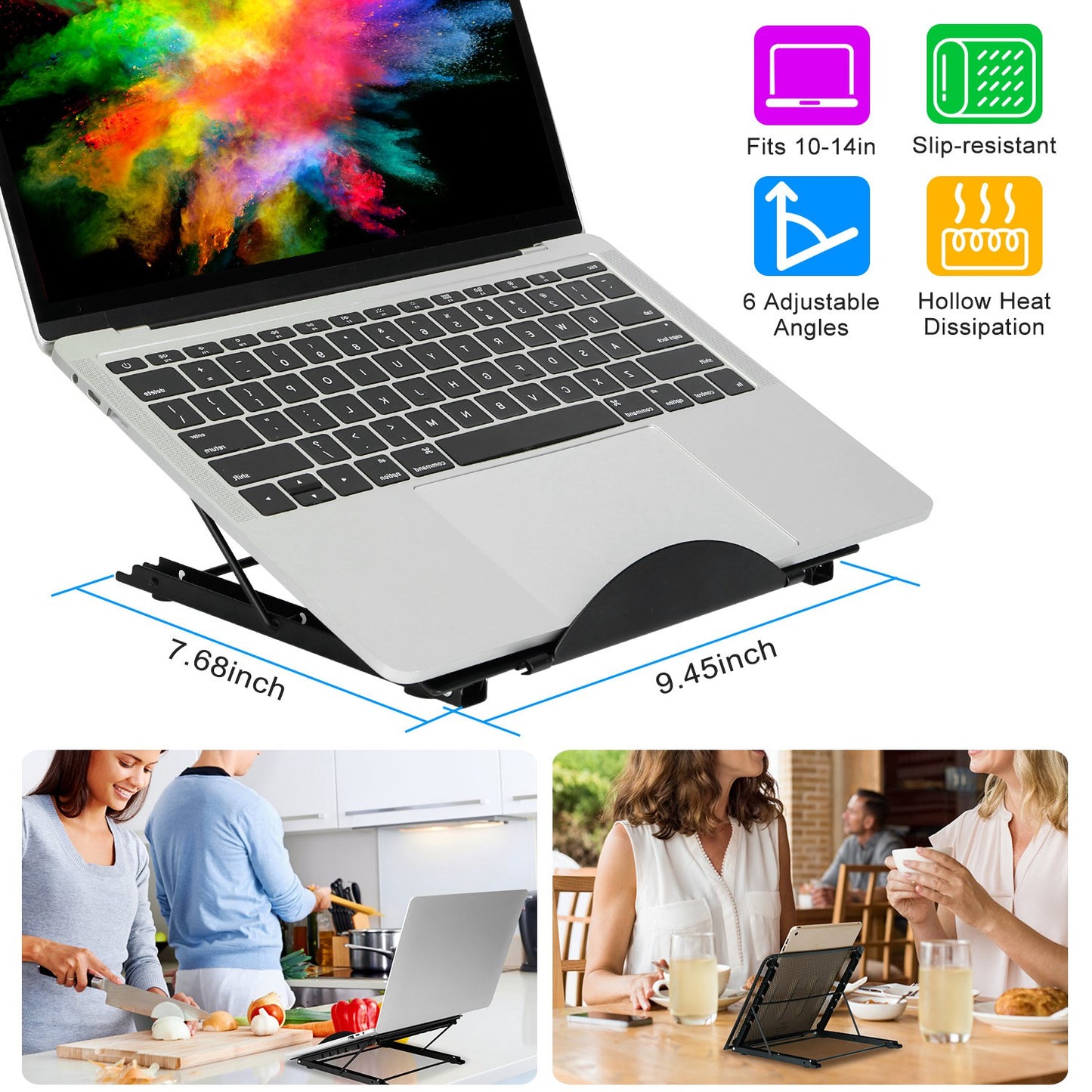 Foldable Laptop Stand Angle Adjustable Tablet PC Holder Riser Portable Ventilated Laptop Phone Desktop Holder Tray
