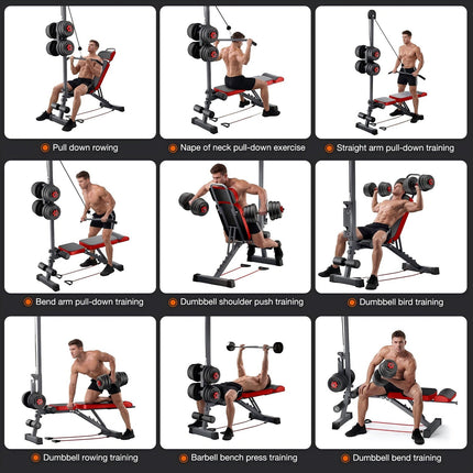 Multi-Functional Weight Bench with Pulley System