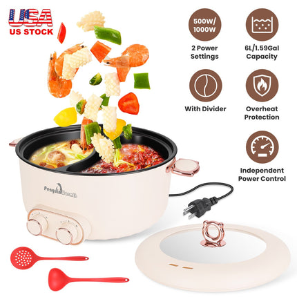 Electric Hot Pot 6L Dual Divider with Independent Controls