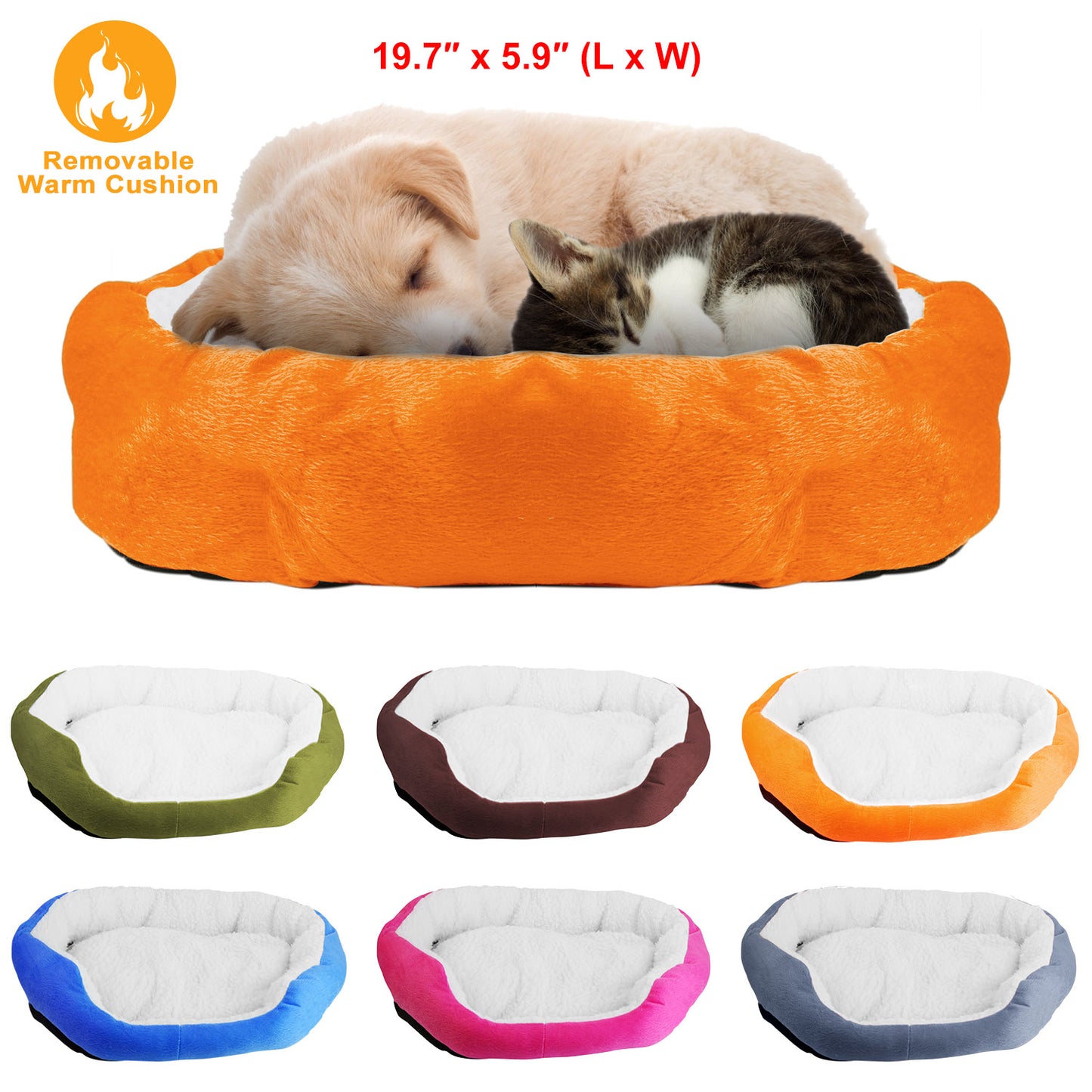 Pet Dog Bed Soft Warm Fleece Puppy Cat Bed Dog Cozy Nest Sofa Bed Cushion For S/M Dog