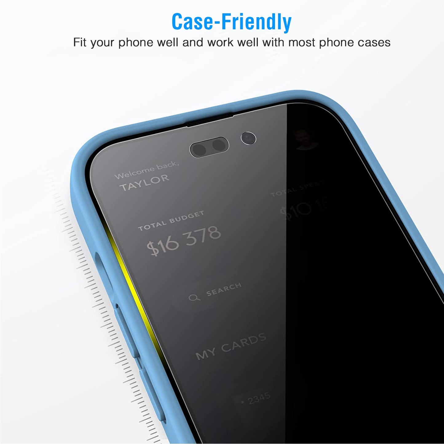 2Pcs Privacy Screen Protectors Tempered Glass Screen Film Full Coverage Screen Protector Fit for iPhone 14/14Plus/14Pro/14Pro Max/13/13Pro/13Max/12/12