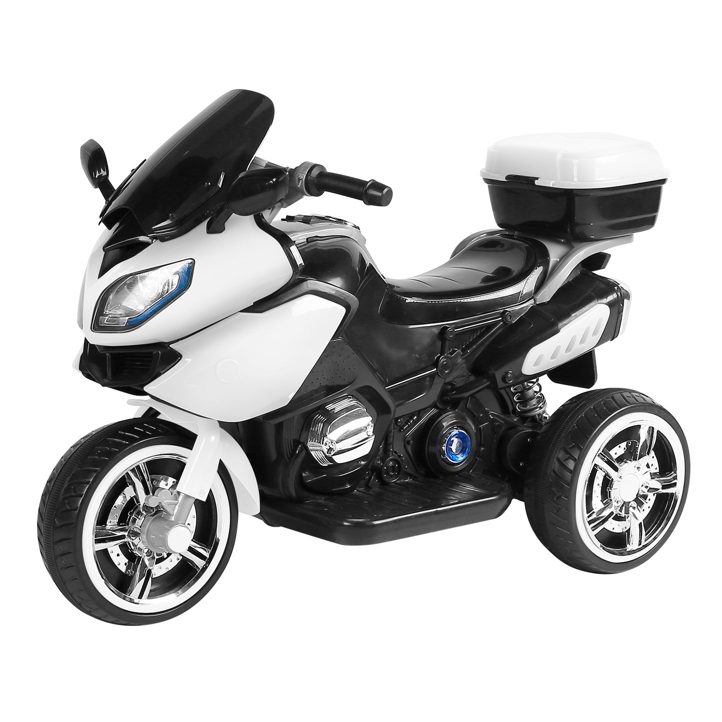 3 Wheel Motorcycle For Kids Aged 1-6 Battery Powered Ride On Toy Electric Tricycle w/Music Story Broadcasting Headlight Rear Light Forward Reverse