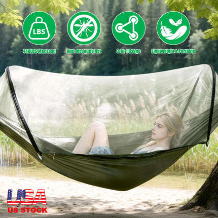 Camping Hammock with Mosquito Net 3-in-1 Portable 440lbs