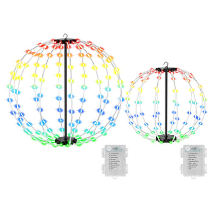 RGB LED Christmas Sphere Lights 2-Pack with Remote Control