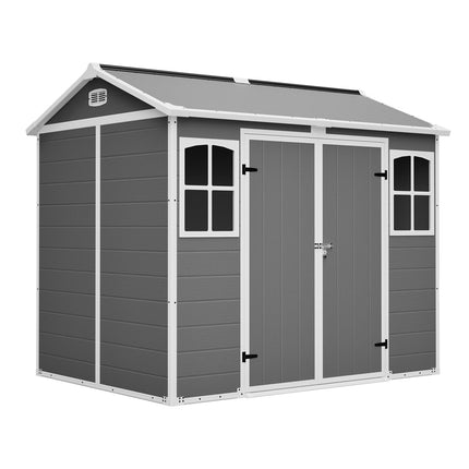 8x6 FT Resin Outdoor Storage Shed with Lockable Door