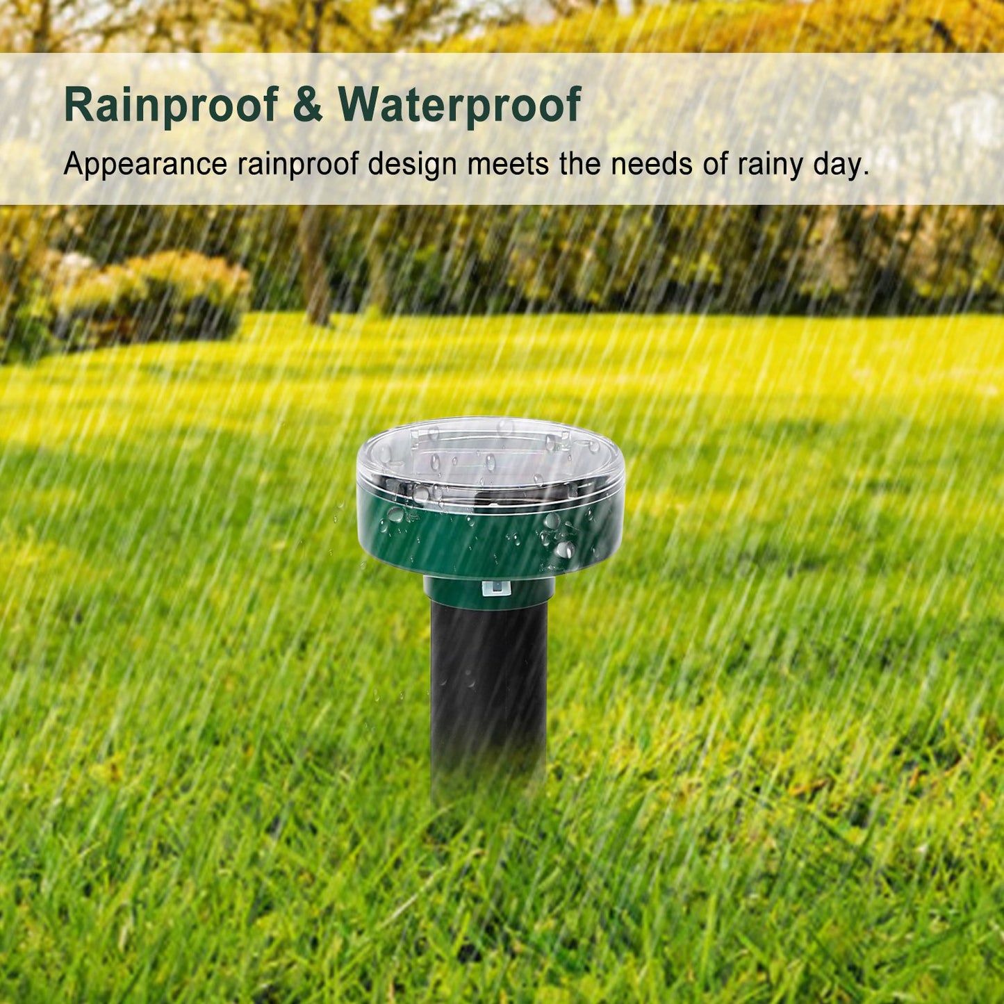 4PCS Solar Sonic Mole Repellers – Waterproof Outdoor Pest Stakes