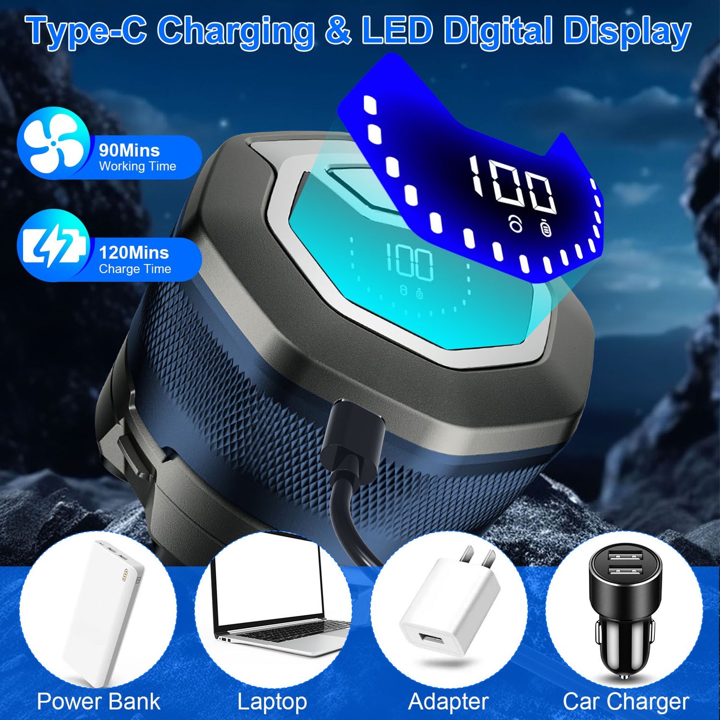 Cordless Electric Head Shaver For Men 6D Magnetic Floating Head IPX6 Waterproof Wet Dry Shaving Electric Razor Type-C Rechargeable Trimmer With LED Di