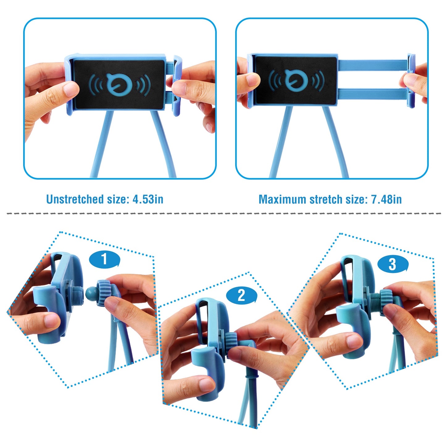 Phone Holder Universal Phone Mount Adjustable Neck Gooseneck Holder Tablet Stand Used for Desk Table Bed Bike Car