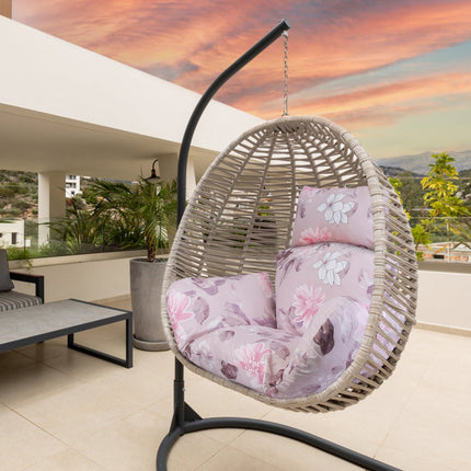 Egg Chair Cushion with Headrest - Thick Padded Swing Seat