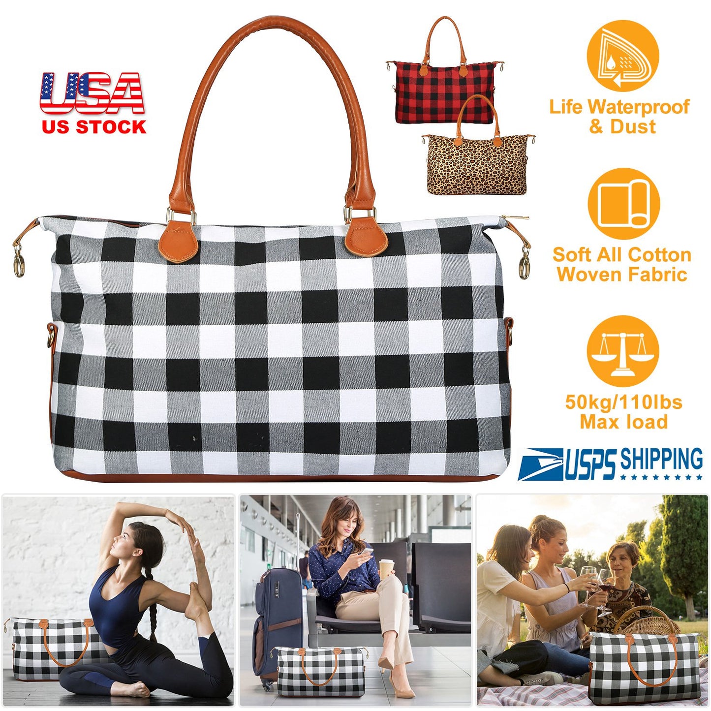 Women Duffle Bag Travel Luggage Bags Weekend Overnight Bag Tote Bags Shoulder Handle Bags Portable Diaper Bag