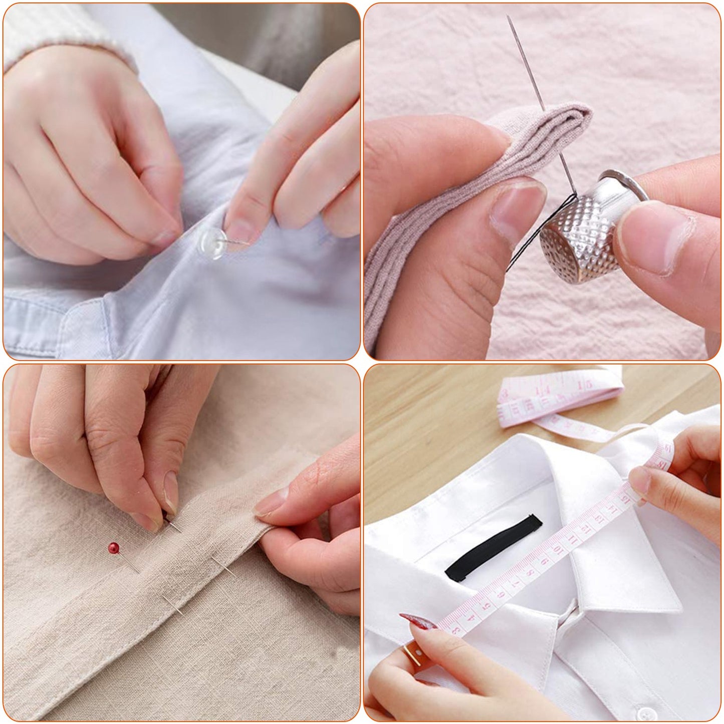 206Pcs Travel Sewing Kit DIY Sewing Supplies Needles Thread Stitching Kit with Scissors Thimble Tape MeasureÊfor Adults Kids Beginners Travelers