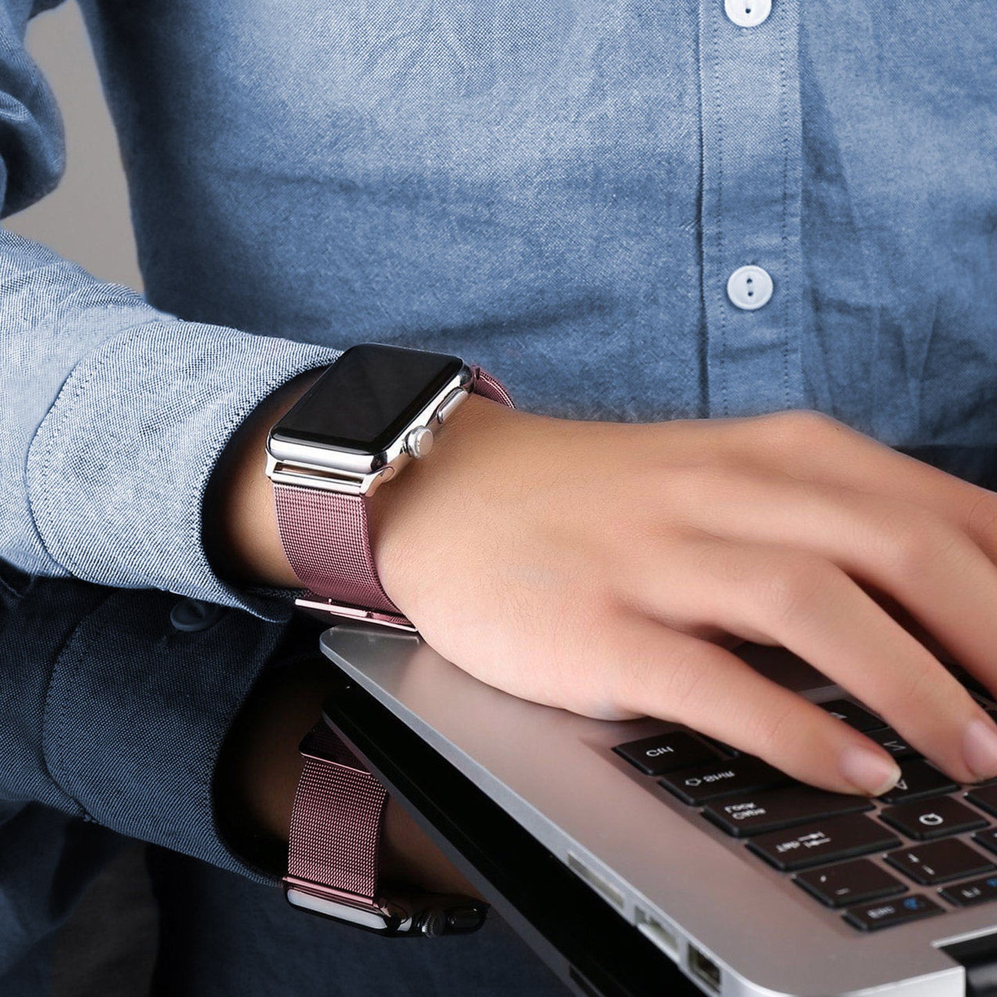 Stainless Steel Classic Buckle Band Replacement for 38MM Apple Watches Series 1/2/3