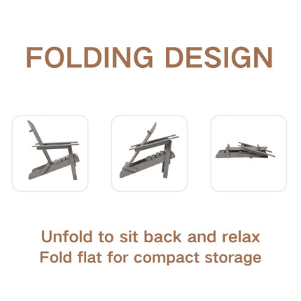 Folding Adirondack Chairs Set of 2 - Hemlock Wood Outdoor Seating