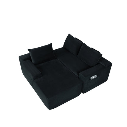 Cloud L-Shaped Corduroy Sectional Sofa with Chaise Lounge