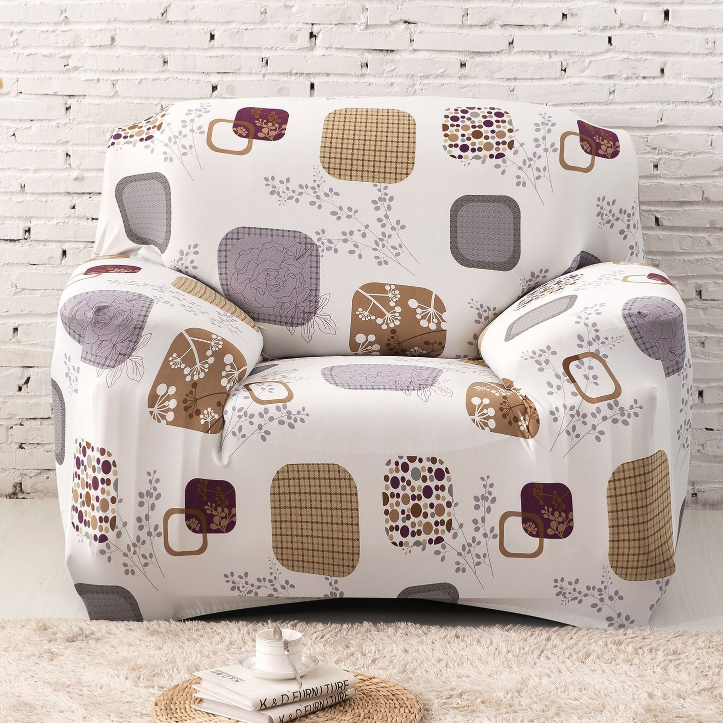 Sofa Cover Printed Stretch Sofa Furniture Cover Soft Sofa Slipcover Polyester Furniture Protector Cover