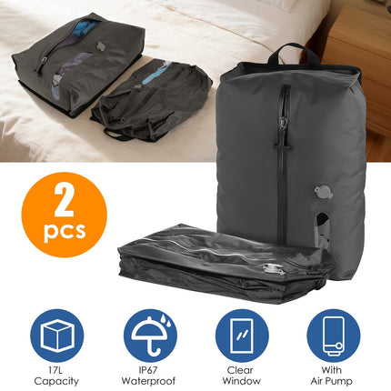 17L Vacuum Storage Bags with Rechargeable Pump - 2 Pack