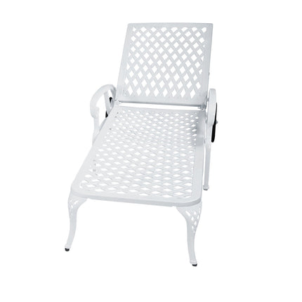 Aluminum Lounge Chair with Wheels & 3-Position Reclining Backrest