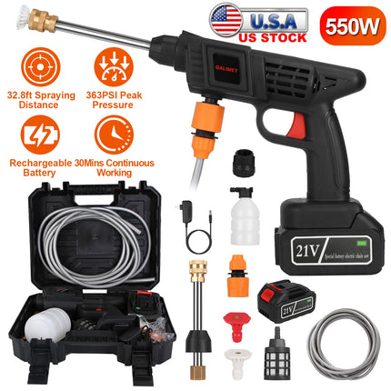 Cordless Pressure Washer Portable Electric Power Washer High Pressure Water Sprayer 363PSI Car Washer Cleaner with 12000mAh 21V Rechargeable Battery a