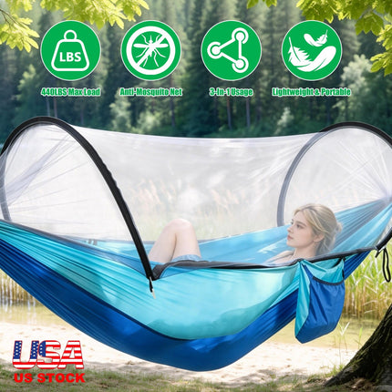 Camping Hammock with Mosquito Net 3-in-1 Portable 440lbs
