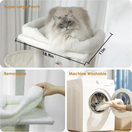 68-Inch Multi-Level Cat Tree Tower with Hammocks & Scratching Posts