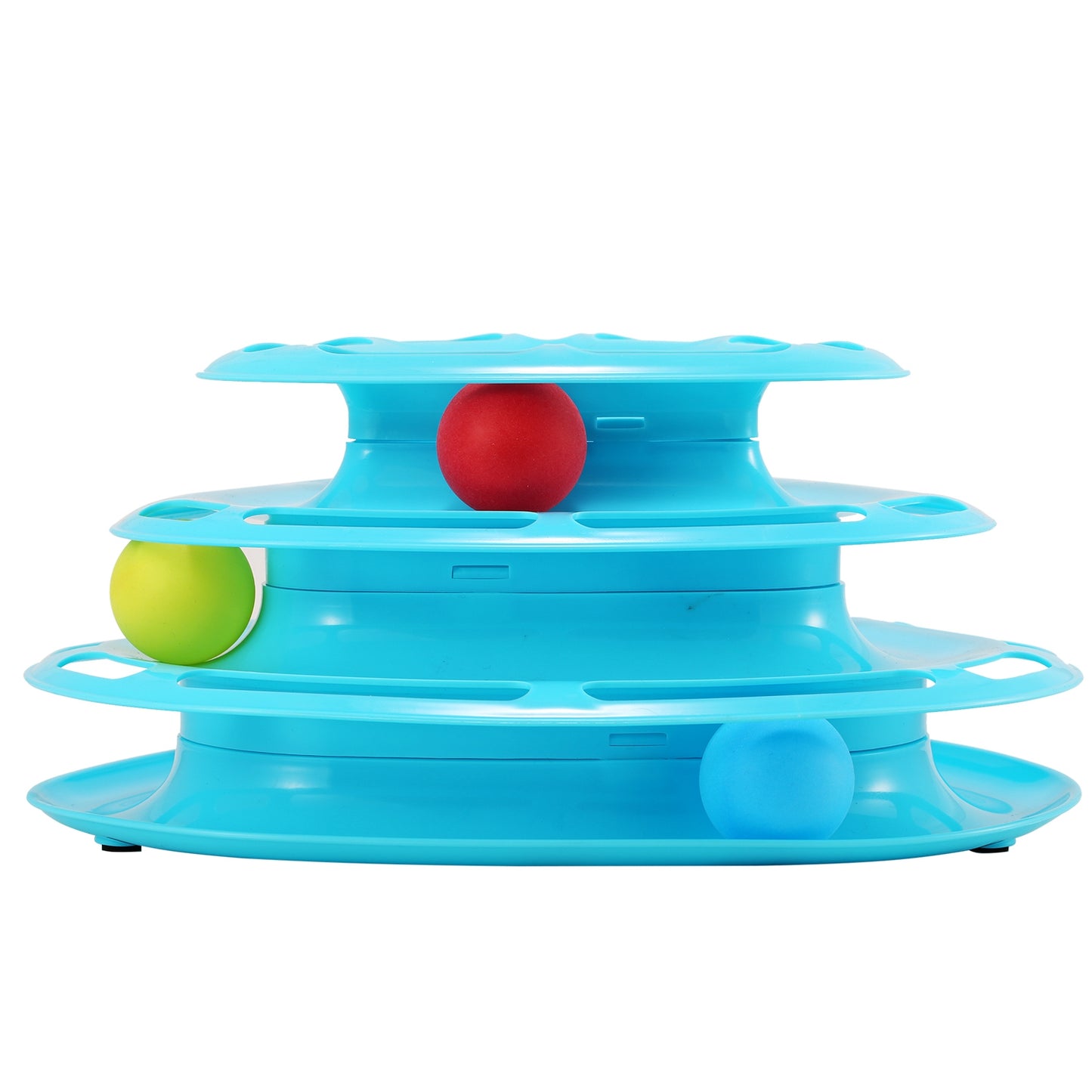 Cat Track Tower Toys 4-Layer Ball Track Interactive Cat Toys Electric Rotate Butterfly Birds