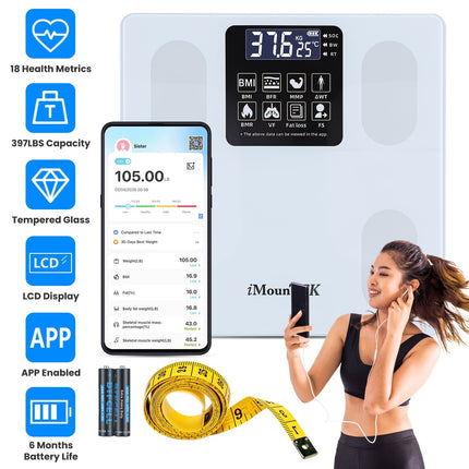Smart Body Composition Scale with App Sync & 18 Health Metrics