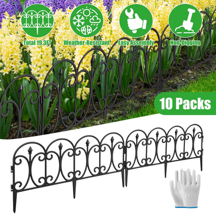 Garden Fence Panels 10-Pack with Rotatable Connectors