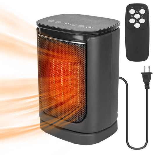 1500W Electric Space Heater Ceramic Heater Fan 90¼Oscillating Heating Fan with 3 Modes Remote Control Digital Display Tip-over Overheating Protection