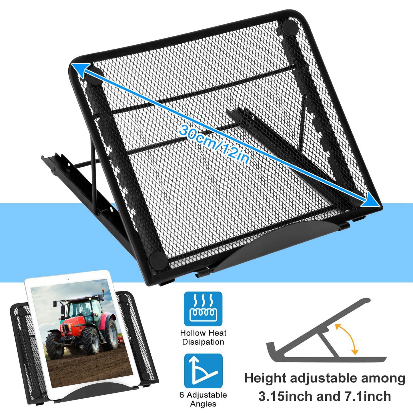 Foldable Laptop Stand Angle Adjustable Tablet PC Holder Riser Portable Ventilated Laptop Phone Desktop Holder Tray