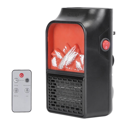 800W Plug-In Space Heater, Wall Outlet Heater with 360° Rotatable Plug, Adjustable Temperature, 2 Wind Speeds & Remote Control
