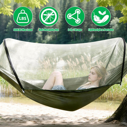Camping Hammock with Mosquito Net 3-in-1 Portable 440lbs