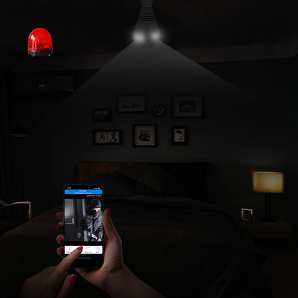 WiFi Light Bulb Camera 960P Security Camera 360° Fisheye Lens Panoramic Motion Detection IR Night Vision