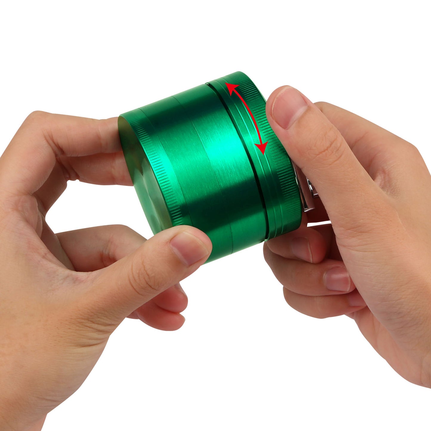 Herb Spice Tobacco Grinder 2.5-inch 4-Piece Zinc Alloy Hand Crank Crusher Kitchen Mill with Pollen Scraper