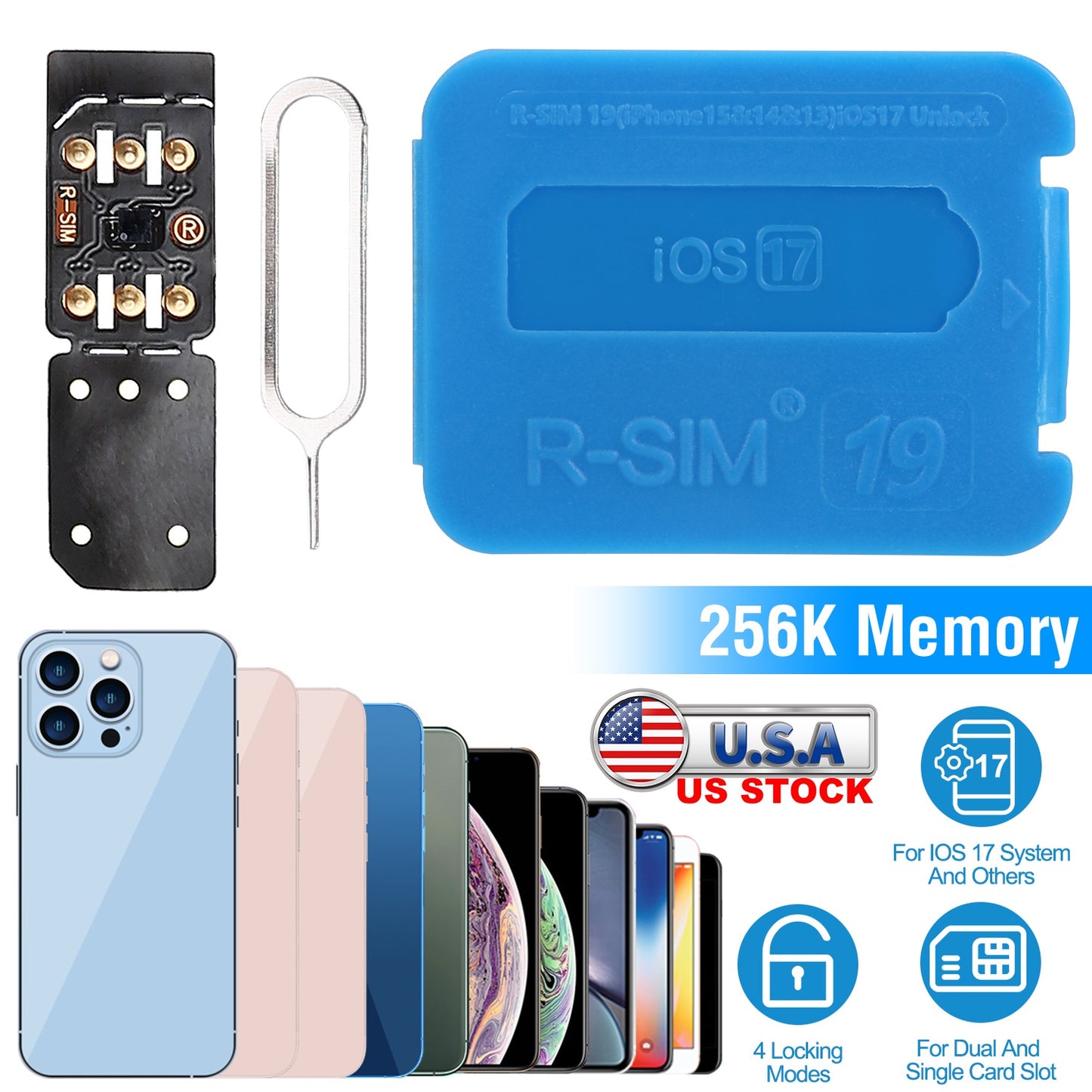 R-SIM19 Nano Unlock RSIM Card Fit for IOS Phone 15 14 13 12 11 Pro Max XR X 8 7 iOS17