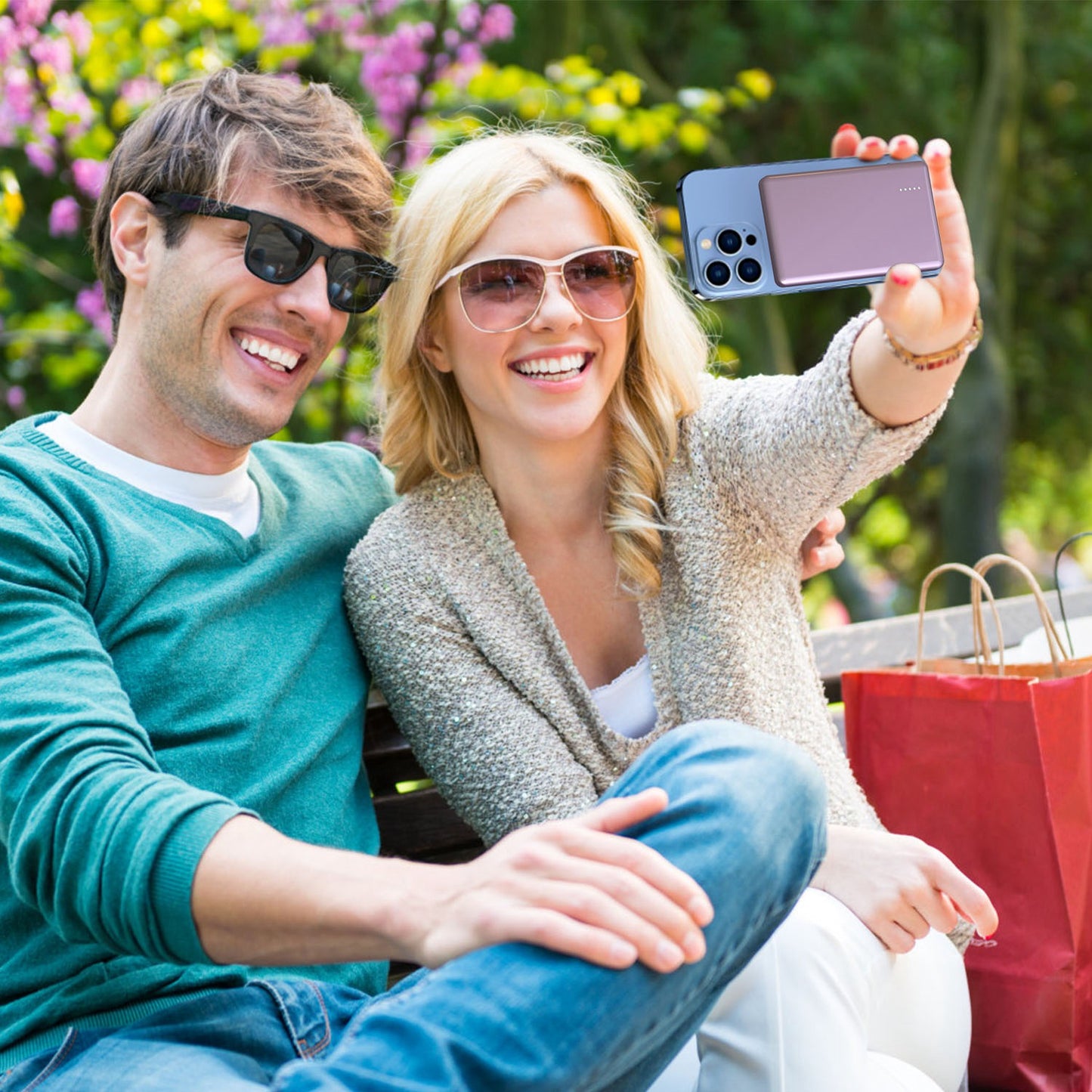 2 In 1 5000mAh 8MM Slim MagSafe Wireless Power Bank PD20W Magnetic Fast Charger Portable Phone Charger Fit for IOS Phone 15 14 13 12 Series And More