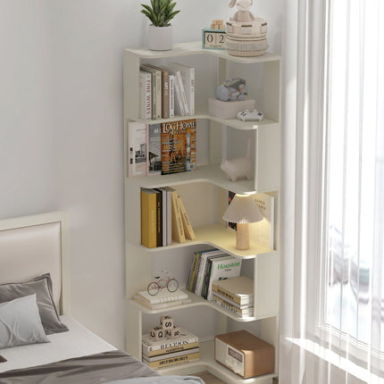 6-Tier L-Shaped Corner Bookshelf with Anti-Tip Safety Kit
