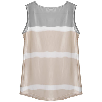 Women Tie-dye Sleeveless Tank Tops Summer Loose T Shirts Tops Button Down Shirts Vest Blouse Plus Size