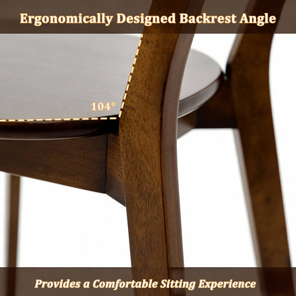 Solid Wood Dining Chair with Curved Backrest