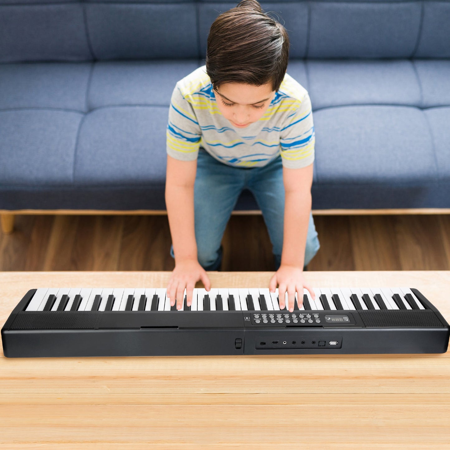 61Keys Foldable Electronic Piano Keyboard With Micro Audio Sustain Pedal Music Stand Storage Bag Portable Wireless MiDi Connection Keyboard For Beginn