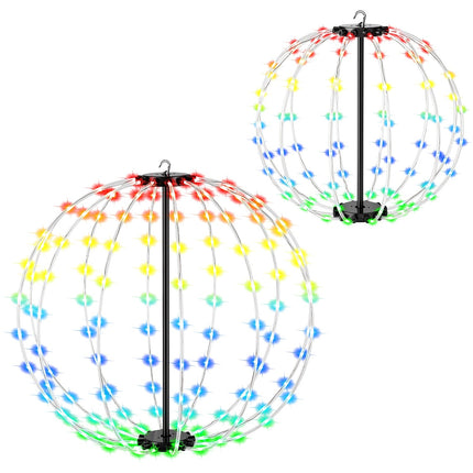 RGB LED Christmas Sphere Lights 2-Pack with Remote Control