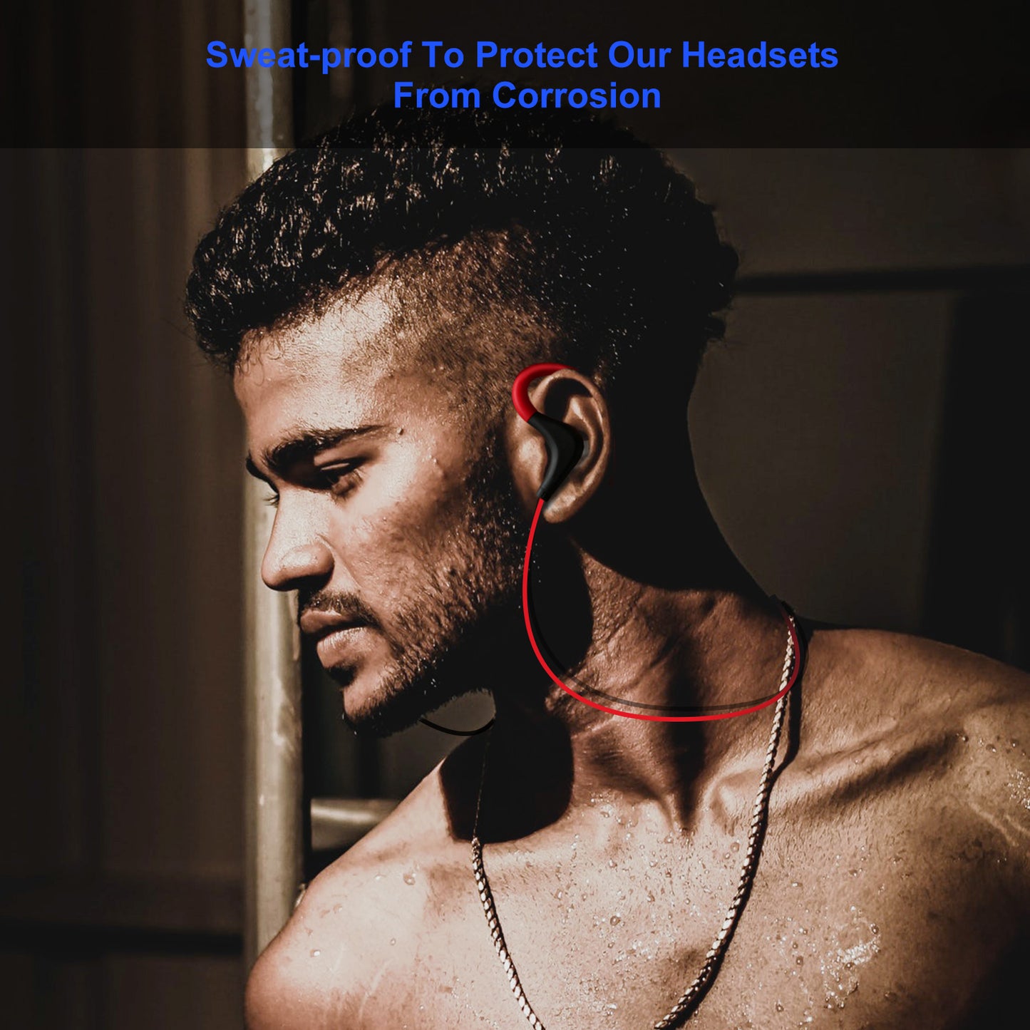 Wireless Headsets V4.1 Sport In-Ear Stereo Headphones Sweat-proof Noise Canceling Earphones Back-Headphone w/Mic Hands-free for Running Hiking Travel