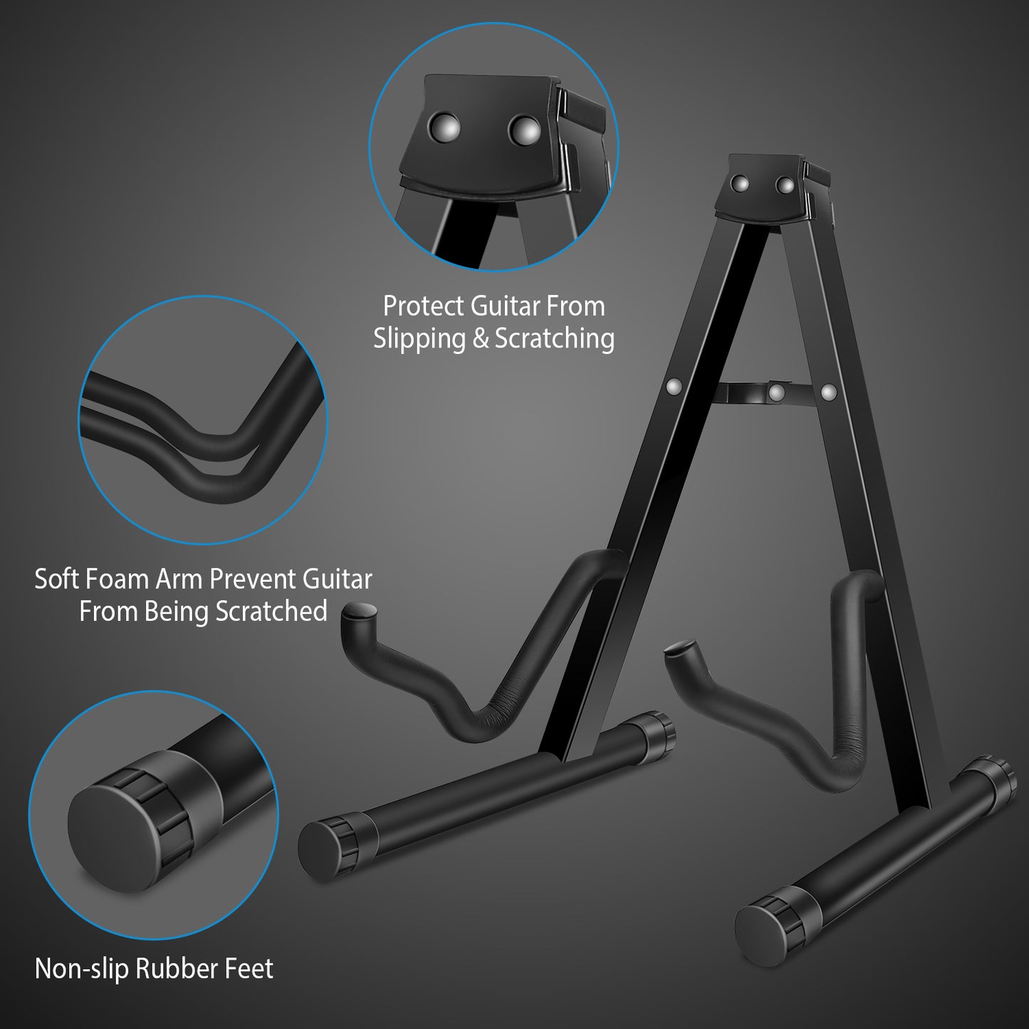 Guitar Stand A Frame Foldable Guitar Holder Portable Mount For Acoustic Electric Classical Guitars Violin Ukulele Bass Banjo
