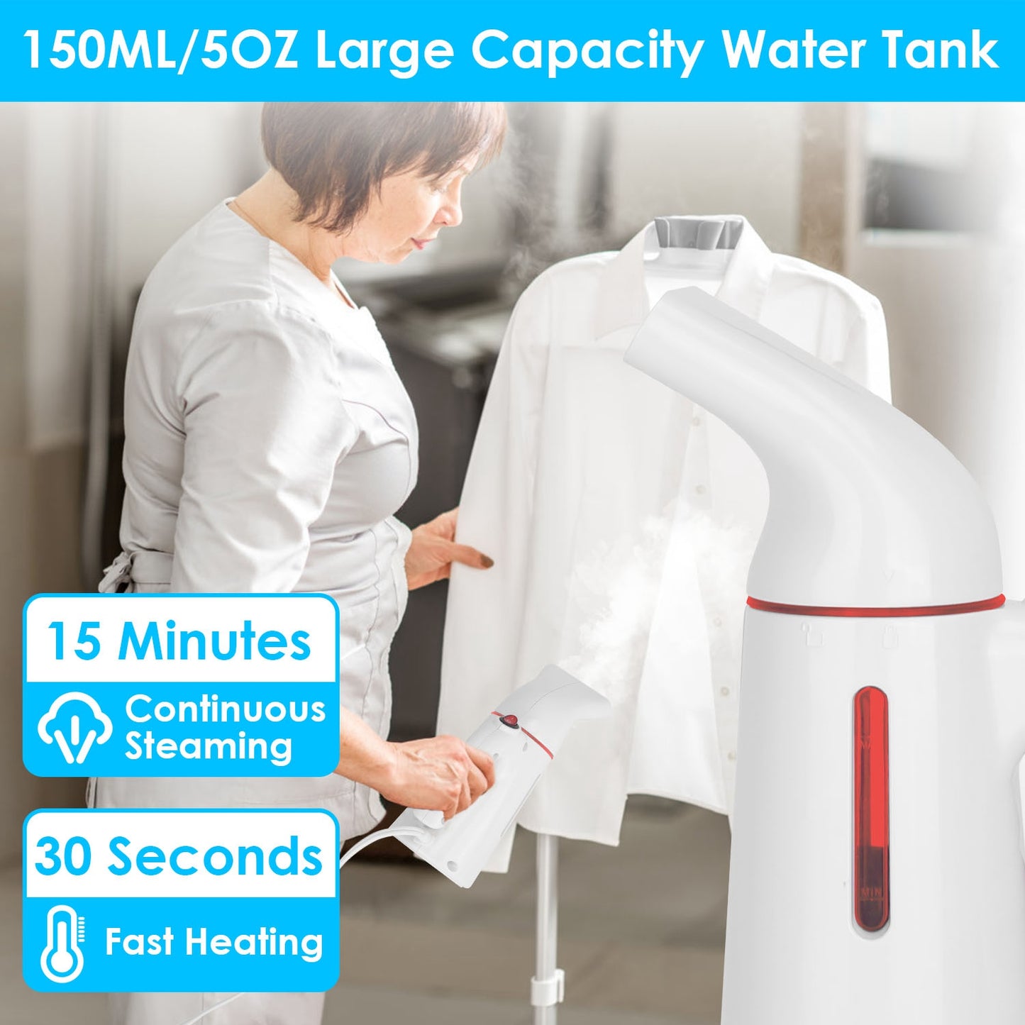 700W Garments Steamer Portable Handheld Steamer Travel Electric Steamer for Garments Clothing Wrinkles Remover 30S Heat Up 150ML Water Tank