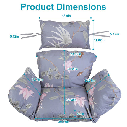 Egg Chair Cushion with Headrest - Thick Padded Swing Seat