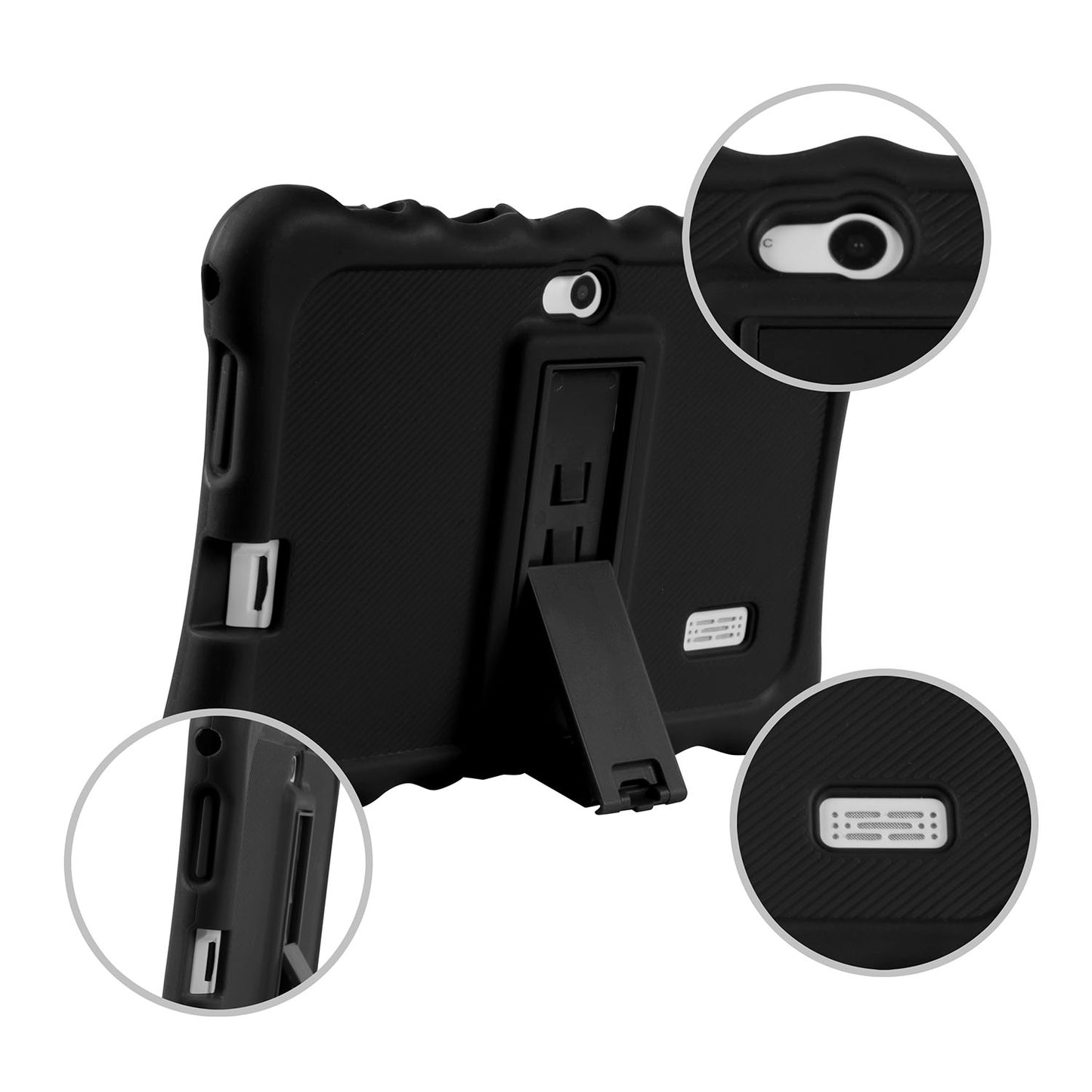 Shock-resistant Silicone Snap-on Case with Stand for 7Ó Tablets