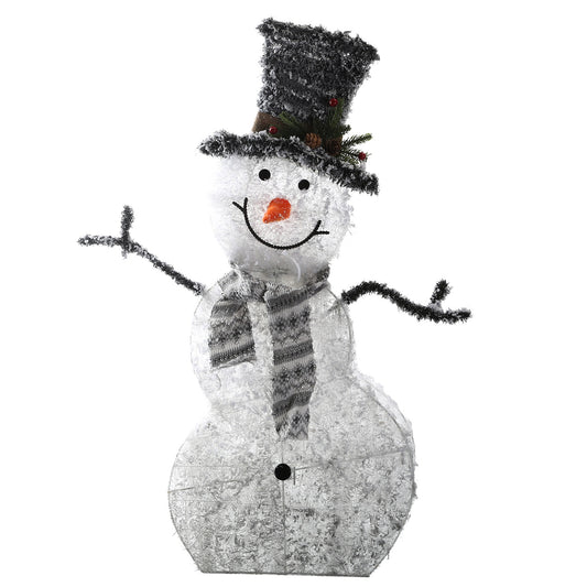 LED Snowman Decoration – Collapsible, Battery Powered, Indoor/Outdoor Use
