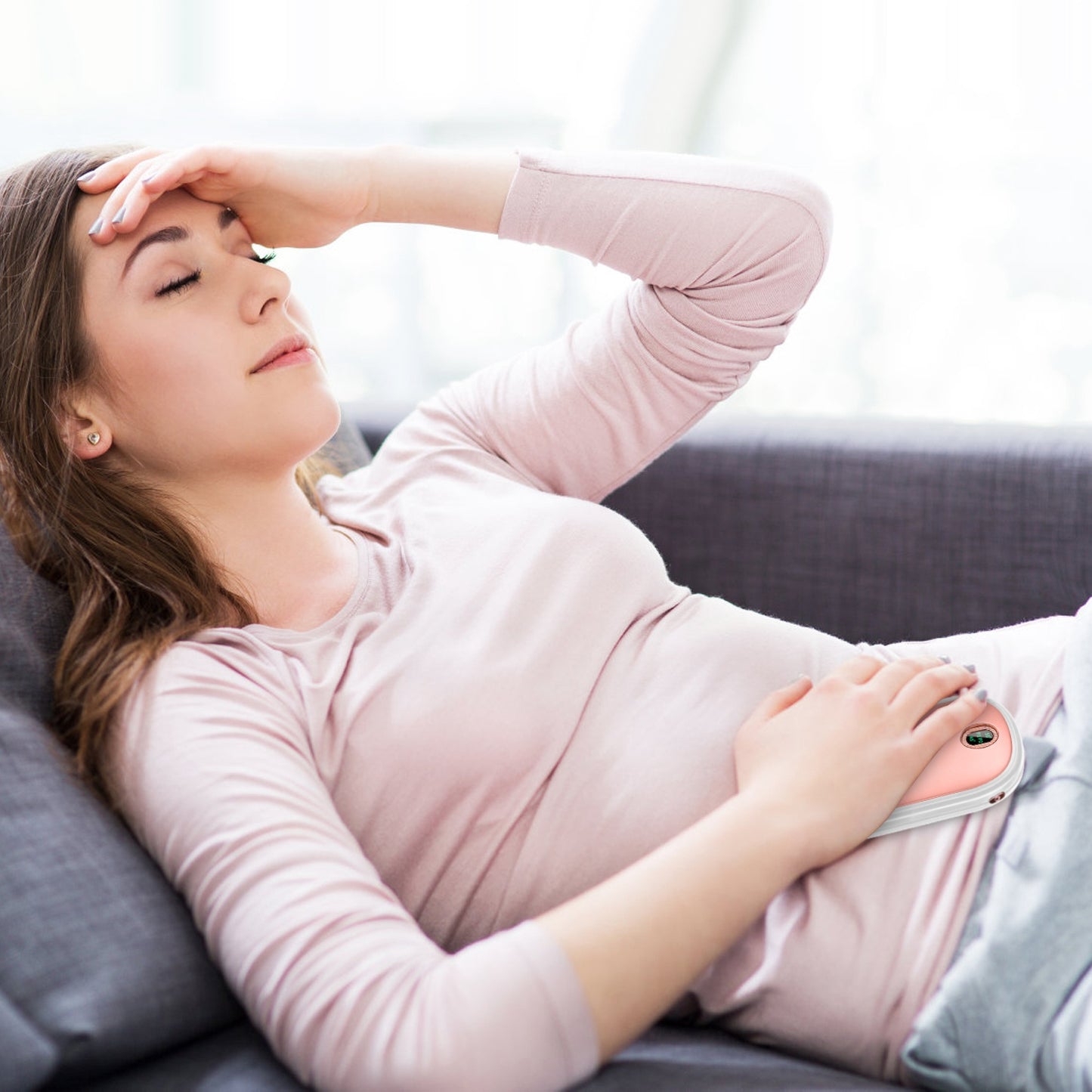 Rechargeable Hand Warmer Electric Hand Heater Portable Reusable Pocket Warmer Power Bank with Digital Display 2 Levels Double-sided Heating