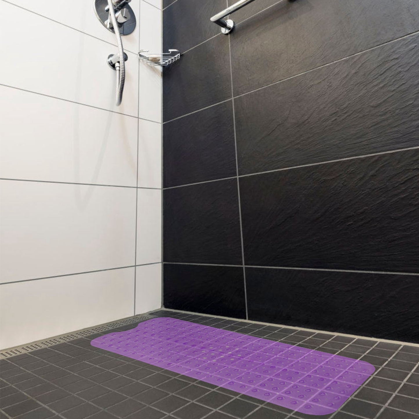 Bath Tub Mat Non-Slip Shower Mat BPA-Free Massage Anti-Bacterial with Suction Cups Washable for Bathroom Kitchen Pool