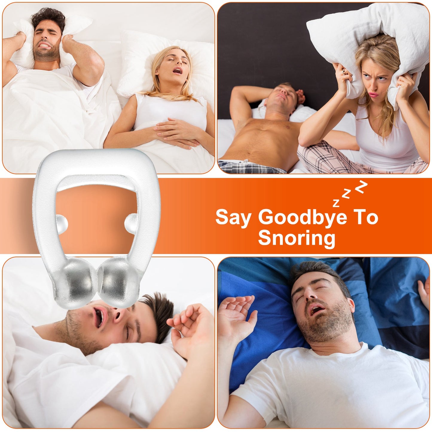 4Pcs Magnetic Nose Clip Anti Snoring Device Sleeping Aid Comfortable and Reusable for Men and Women