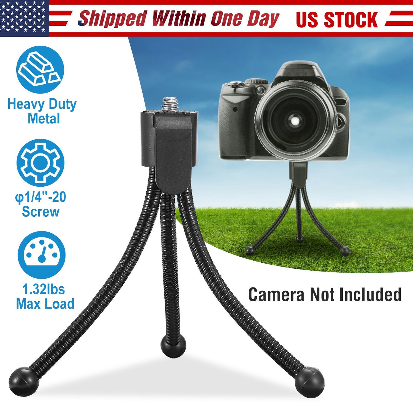 Tripod Stand For Camera Mini Projector Flexible Tripod Holder Heavy Duty Camera Tabletop Mount w/ Anti-slip Feet For Photograph Recording